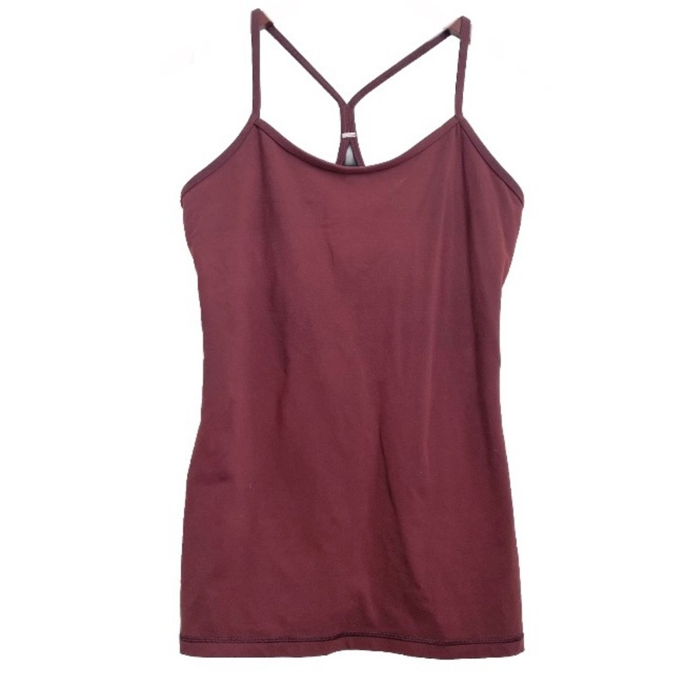 LULULEMON Power Y Tank Luon Bordeaux Drama Maroon Tank Size 10